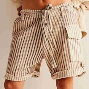 Striped Tan Women's Shorts